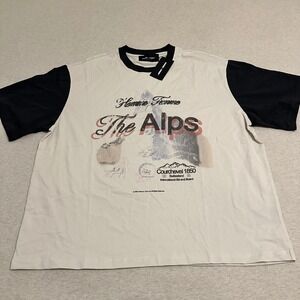 Homme + Femme The Alps Courchevel 1850 Graphic T-Shirt Mens 2XL White Black NEW